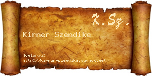 Kirner Szendike névjegykártya